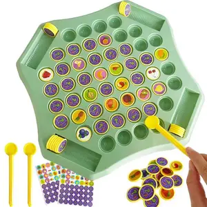 Fruit/Animal Flip Chess Memory Chess Dual-Player Game set,Flip Match Board Game,Focus & Observation Training,cartoon pattern Educational Toy,ABS for durability and safety, Logic Development,for Family Travel and Party Activities