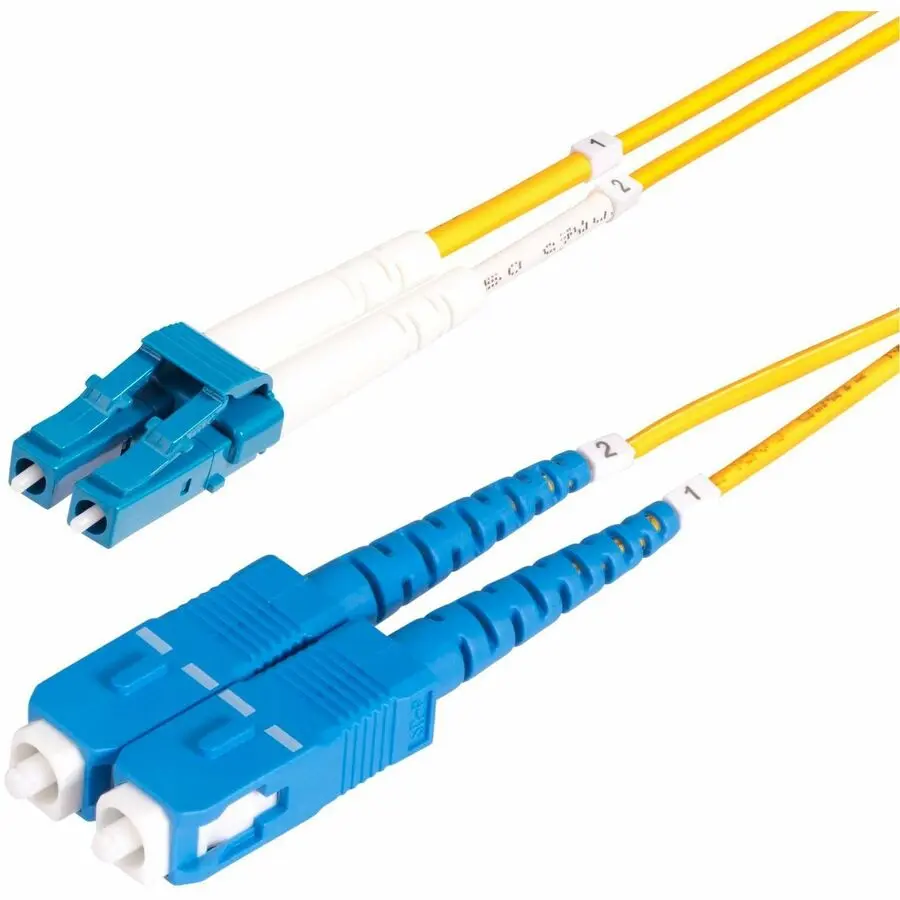 StarTech 5m 16.4ft LC to SC UPC OS2 Single Mode Duplex Fiber Optic Cable 9/125 100G Low Insertion Loss LSZH Fiber Jumper Cord