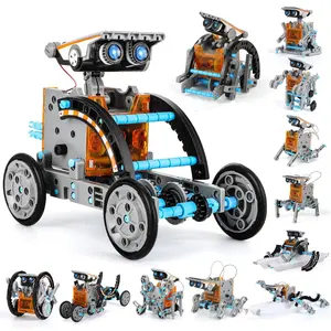 Education Building Science Experiment Set, 12 in 1 STEM Solar Robot Kit Toys,Birthday/Christmas Gift