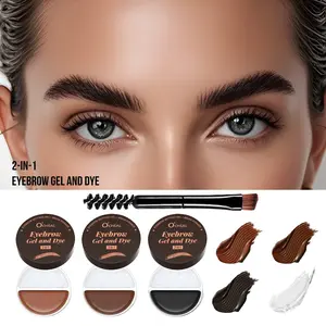 Two-In-One Eyebrow Dye Gel Set with Brush, Transparent Brow Setting Cream, Three Colors Available, Long-Lasting 12 Hours Waterproof Sweatproof, Brow Pomade