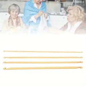 Tunisian Crochet Hooks Anti-Slip Double-Ended, Bamboo Material, Assorted Sizes, Ideal for Smooth Crafting & DIY Projects