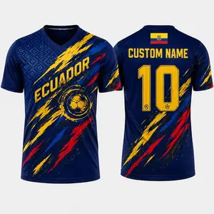 [Custom Name & Number] Personalized Ecuador Soccer Jersey, Custom Ecuador Football Shirt with Name & Number, Ecuador Fan Apparel for Men Women Youth, Ecuadorian Pride Soccer Tee, Match Day Supporter Jersey, Football Fan Gift