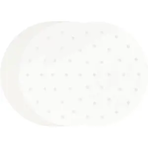 100 PCS Bamboo Steamer Liner 10" Round Air Fryer Parchment Paper with Holes White Anti-Stick Steamer Paper Non-Toxic Waterproof High Temperature Resistant Healthy Environmental Friendly Food Grade Raw Materials
