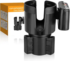 Car Cup Holder Expander for Car +Removable Coin Holder,Fits Yeti 20/26/30/oz Nalgene 32/38oz,Hydro Flasks Large 32/40oz,Diameter Bottles in 3.40"-4.10"