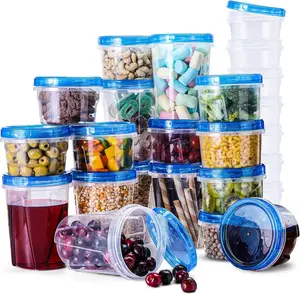 48 Pcs Freezer Storage Containers with Lids 32 & 16OZ 24 Food Storage Containers with 24 Twist Top Deli Container for Soup Reusable Plastic Box for Lunch Gym Travel Leakproof Airtight Microwave Safe