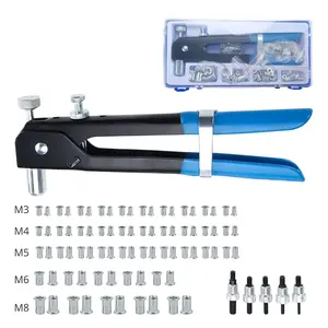 2026New 86Pc Threaded Nut Rivet M3-M8 Insert Set Riveter Rivnut Nutsert Gun Riveting Kit