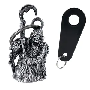 Dream Apparel Halloween Grim Reaper  Bell, Cremlin/Cuardianbell, Motorcycle Bell, Motorcycle Key Chain For Women Men W/Hanger Biker, Bell For Riders, Good Luck Riding Bell SpiritBell Moto Accessories