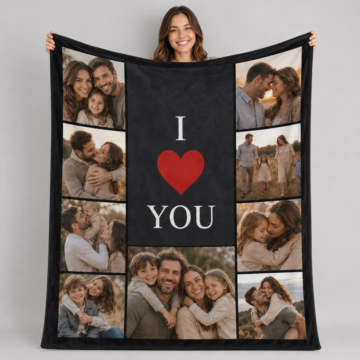 Custom Photo Text Flannel Throw Blanket, Personalized Picture Blanket for Bedroom & Couch, Custom Print Bed Sofa Throw, Birthday Christmas Valentine Gift for Mom, Dad, Couple, Girlfriend, Boyfriend, Wife & Husband