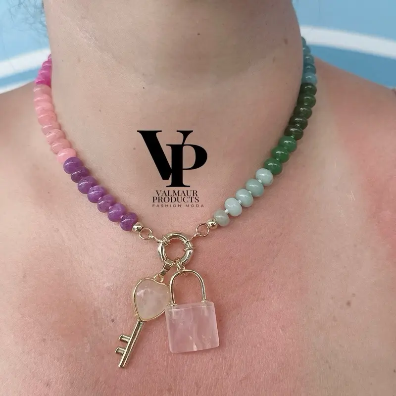 Valmaur Products natural stone jade chain for woman Valmaur Products natural stone jade chain for woman