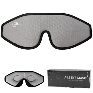 AILE Ice Silk Cotton Eye Mask – Soft, Breathable, 100% Light Blocking, Adjustable Strap, Zero Pressure for Sleep & Travel