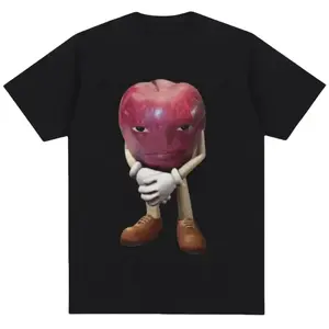 Funny Me Asf Apple with Face Meme T Shirt Unisex Fashion High Quality 100% Cotton T Shirts Retro Casual Short Sleeve T Shirt Tops Graphic Tee Trending Viral Meme Shirt