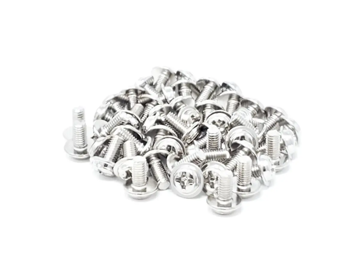Micro Connectors SCW-50M3 M3 Silver PC Mounting Computer Case Screws, 0.25 in., Pack of 50, Silver Screws