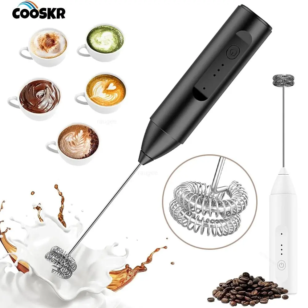 Milk Foam Machine Cream Blender Electric Coffee Frother Portable Hand Milk Frother Drink Mixer for Matcha Lattes Cappuccino cooskr