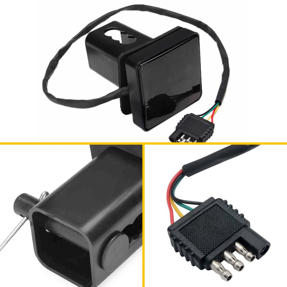 AUXITO Smoked Lens 15-LED Brake Light Trailer Hitch Cover Fit Towing & Hauling 2" Size