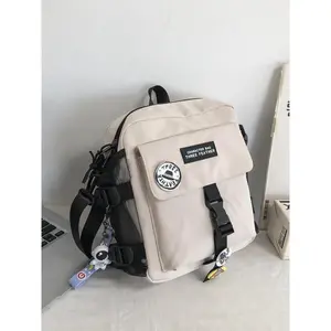 Men's Casual Plain Zipper Lightweight Crossbody Bag, with Badge Charm, Fashionable Nylon Messenger Bag for Daily Used, Casual Trendy Versatile High-quality Daily Commuting Bag