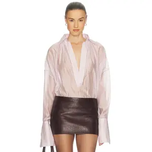 Helsa The Poet Blouse in Lavender Mist