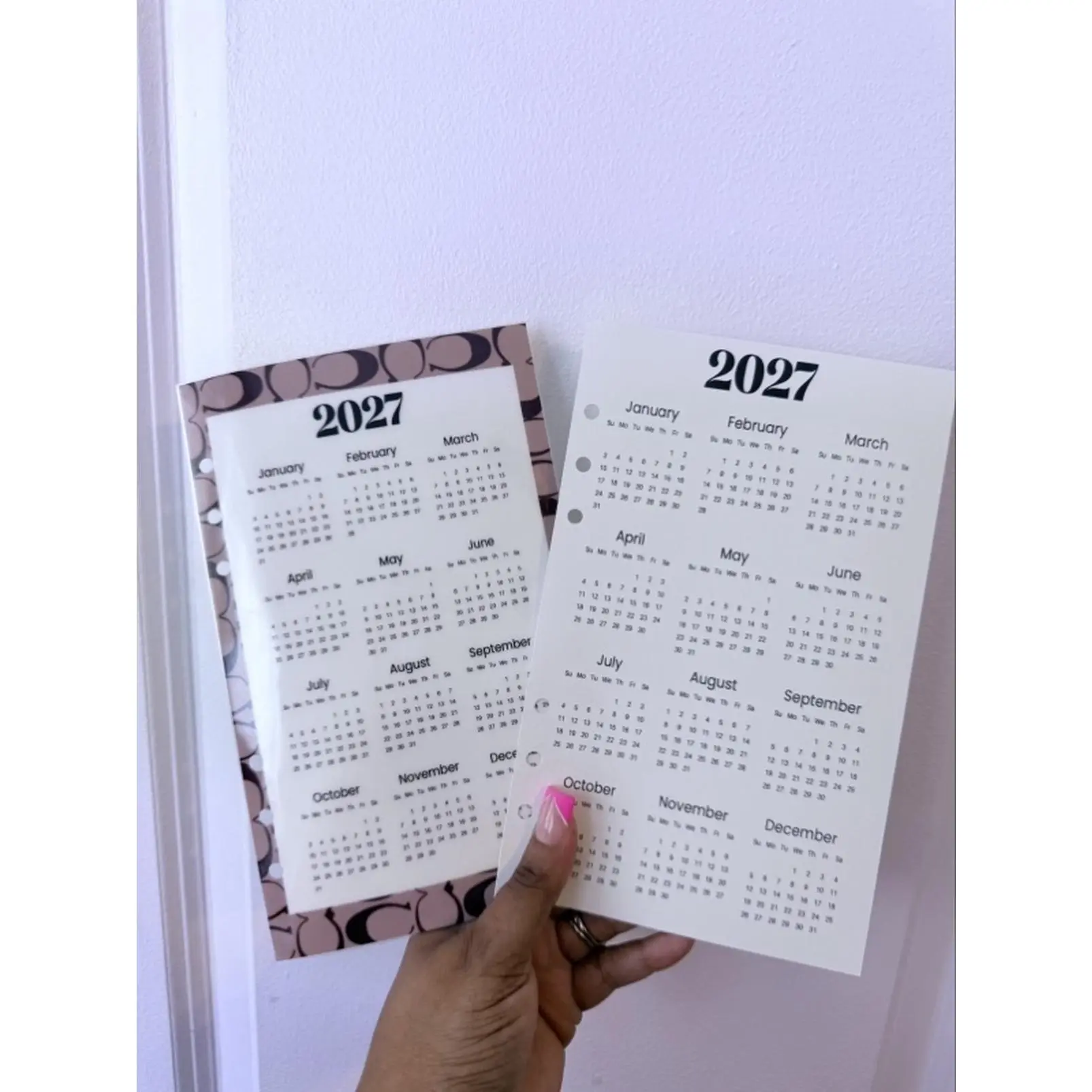 2027 Laminated Year at a Glance Calendar - Choose Your Style and Size for Easy Organization and Planning