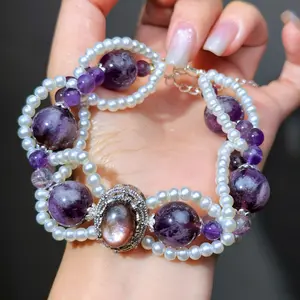 016 Phantom Q Lepidolite Amethyst Bracelet 2025 Energy High Quality Fashion Jewelry Feng Shui Bead Bracelet Gift