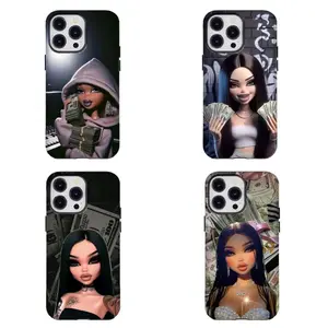 Y2K B-Bra.tz Doll Hip Hop Money Stacks Phone Case Compatible for iPhone 17 Promax 16 15 14 13 12 11 Pro Max Air