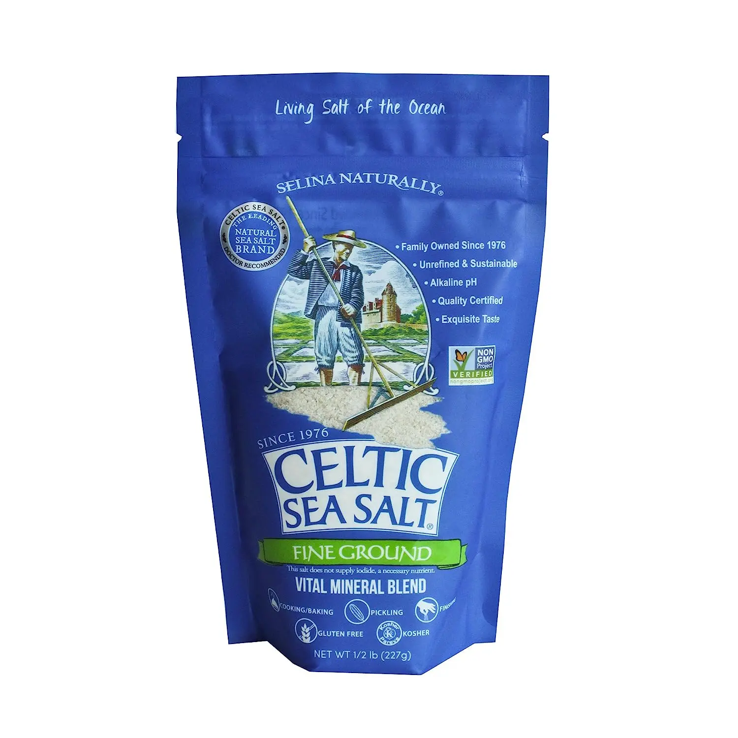 Celtic Sea Salt, Fine Ground, 8 Ounce, 0.5 Pound Flavor Savory Natural Celtic Sea Salt, Fine Ground, 8 Ounce, 0.5 Pound Flavor Savory Natural