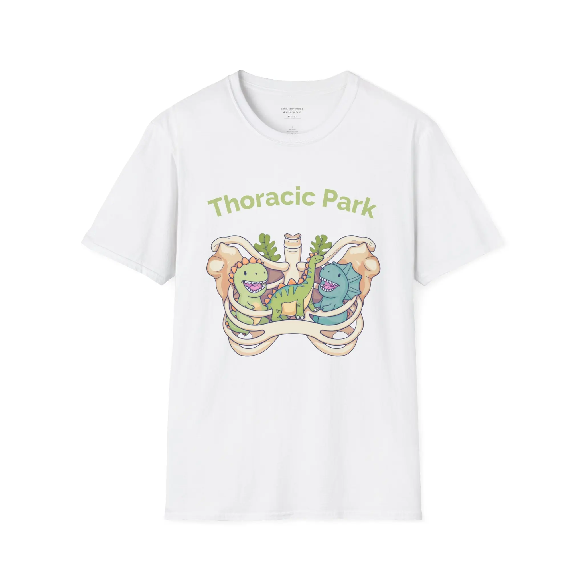Thoracic Park Shirt - Funny Dinosaur Pediatrics Rib Cage Anatomy Pun T-Shirt for Doctors, Nurses, Med Students  Healthcare Workers