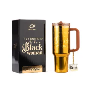 Limited Edition "Golden Goddess" HydraLock™ Leakproof Tumbler – 40oz – It's a Beautiful Day to Be a Black Woman