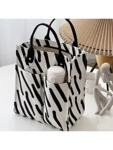 New Japanese-style retro checkered canvas bag - a large-capacity fashionable daily work handbag for girls