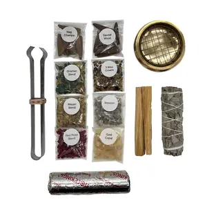 Purecense Variety Box: 13 Piece Set White Sage, Palo Santo, Quarter Ounce Incense Selections and Sandalwood Cones