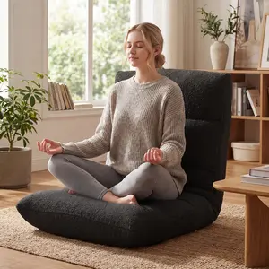 Folding Floor Chair with Back Support, 14 Adjustable Position, Padded Sleeper Bed, Couch Recliner, Gaming Floor Chairs for Adults, Meditation, Living Room