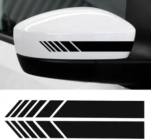 2 count  Rear View Mirror Stickers Decor DIY   Sticker Side Decal Stripe Decals SUV Vinyl Graphic Black