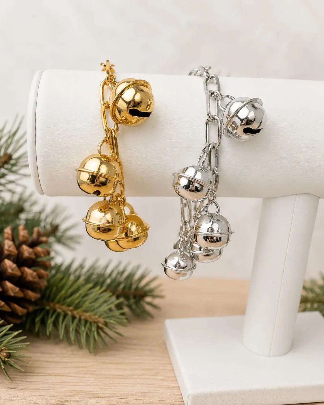 Gold & Silver Jingle Bell Bracelets