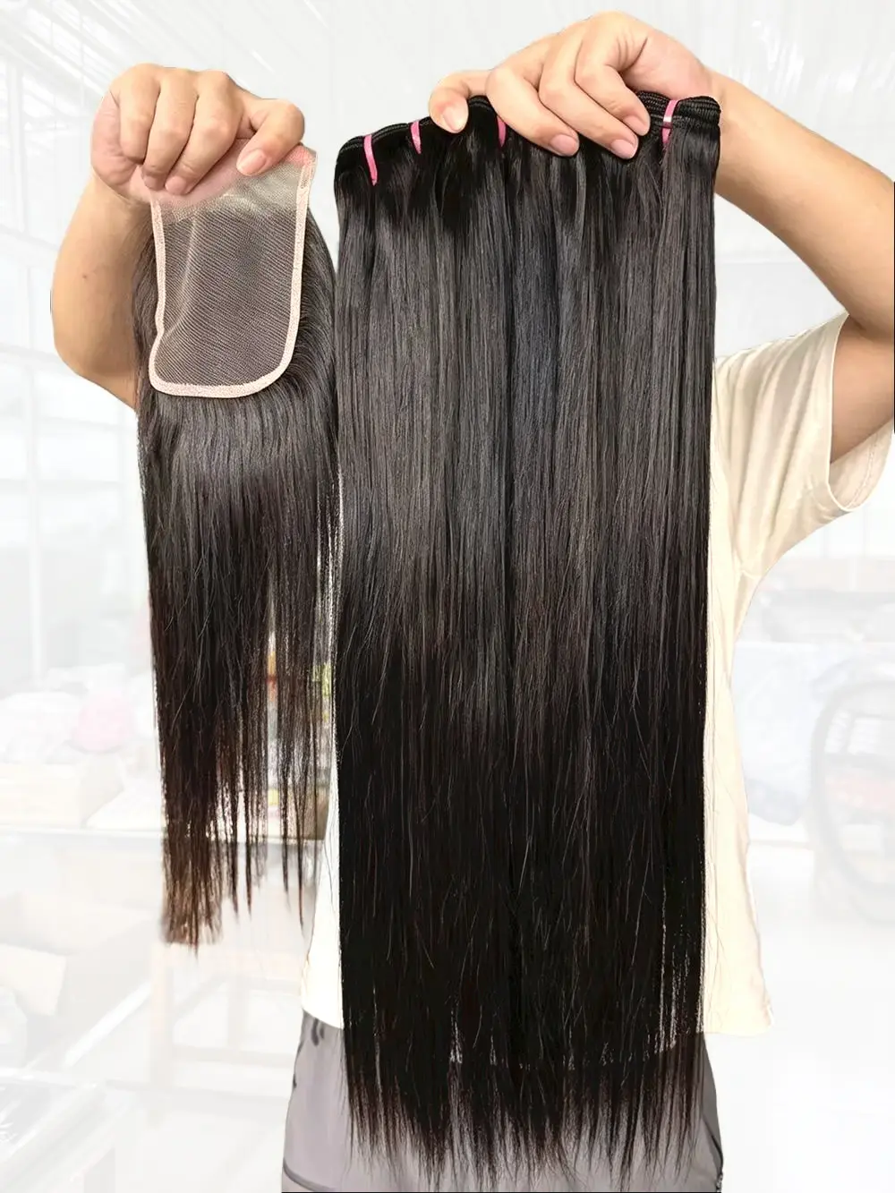 Bundles with lace closure 5x5 HD Swiss Straight Pre Plucked With Baby Hair closure make a full wig for your self,Unprocessed Human Hair bundles body wave natural color hair Extensions