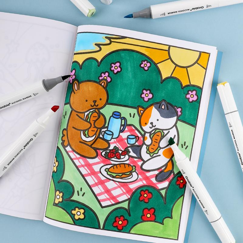 [Flash Sale] 32 Sheets Whimsical Wild Friends Coloring Book: An Exclusive 4-Artist Collaboration, gift for valentines's day