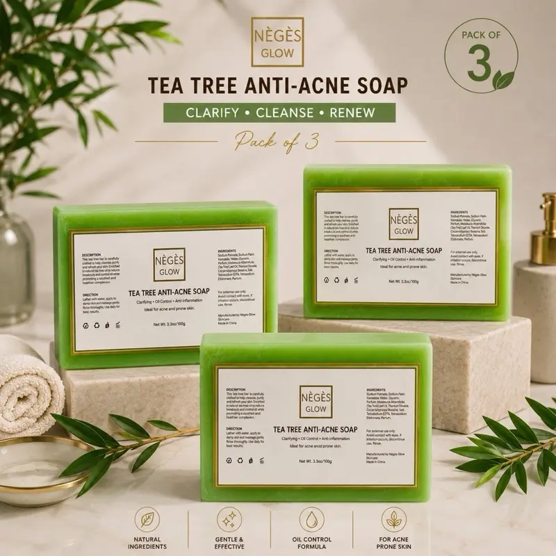 NÈGÈS GLOW Tea Tree Soap Pack of 3 NÈGÈS GLOW Tea Tree Soap Pack of 3