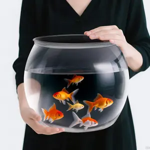 Geelin 3 Gallon Plastic Fish Tank Large Bowl Shatterproof Crystal Clear Clarity Terrarium Flower Vase Centerpiece Gift for Fish Lovers Round