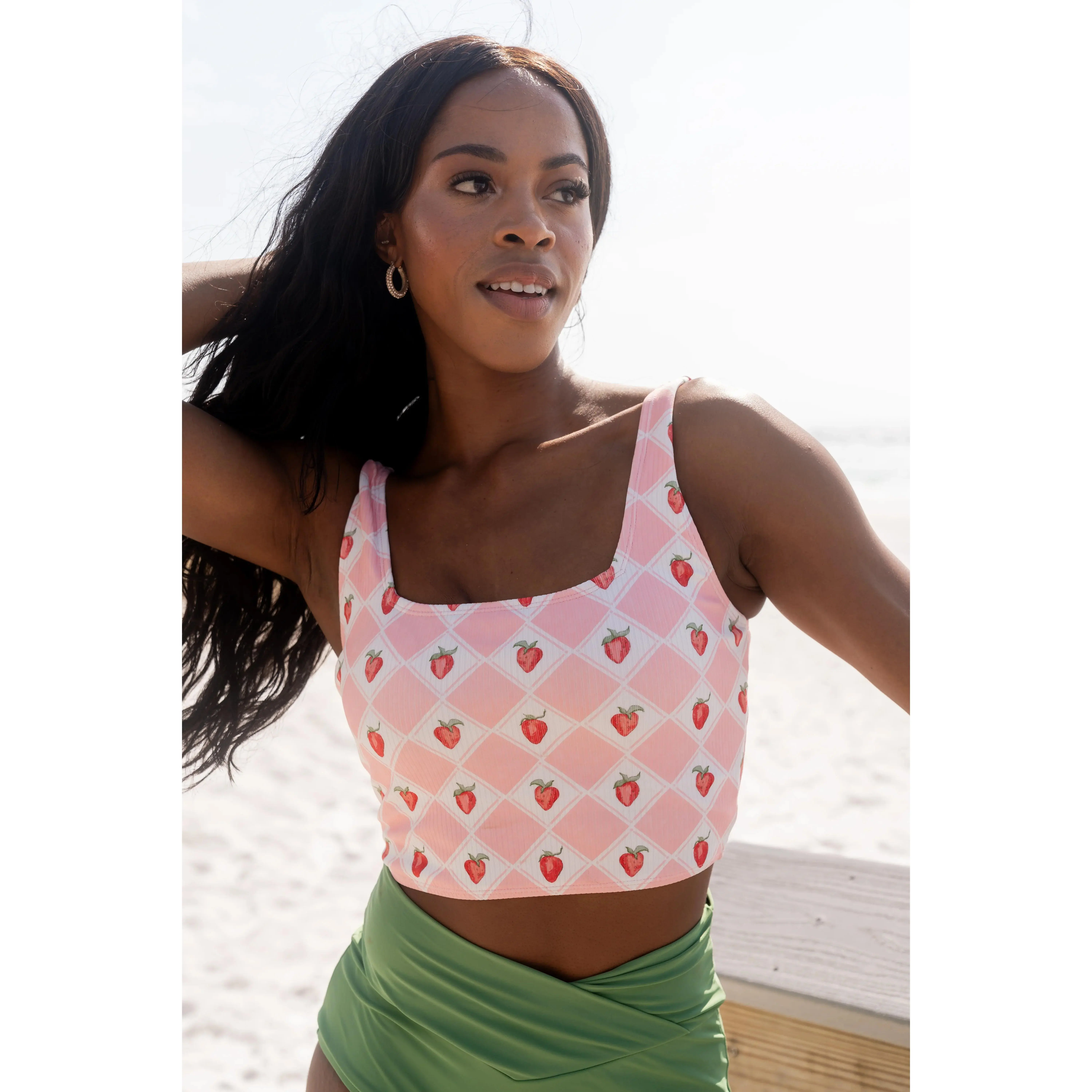 Coast Top | Strawberry Check - Top Only