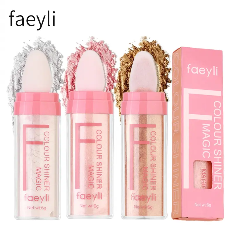 Magic Colour Shiner Highlighter Powder, Face Body Shimmer Glitter Loose Highlight Powder, Long Lasting Sparkling Illuminator Makeup Cosmetic