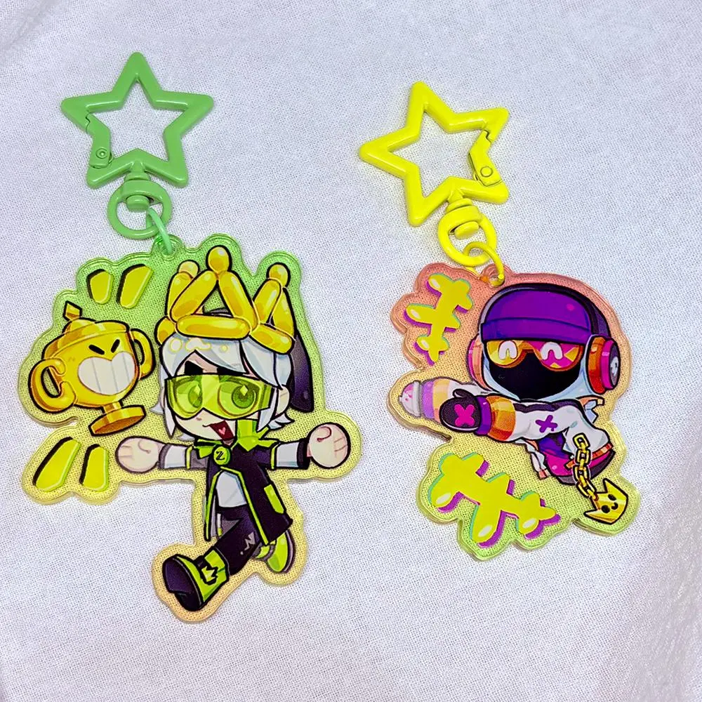 Brawl Stars Gus & Shade Chibi Acrylic Keychain, Gamer Bag Charm Pendant