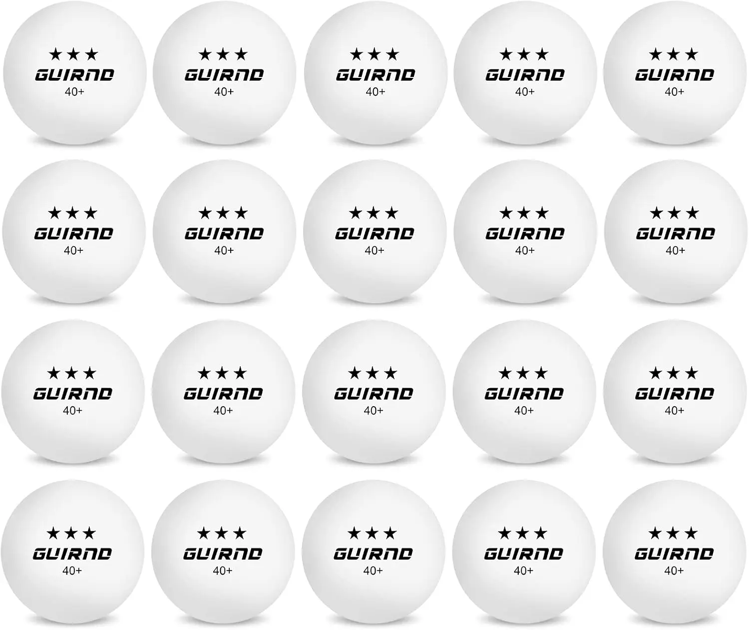 Sports Guirnd 20 Pack Ping Pong Balls, 3 Star Table Tennis Balls, 40+ Pong Ball Competition and Recreational Play, Abs Ping Pong Ball, Games, DIY
