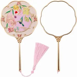 Hand Mirror, Handheld Mirror with Hummingbird Embossed Patterns, Elegant Metal Hand Craft Makeup Mirror, Beautiful  Value, Compact and Portable (Hummingbird )