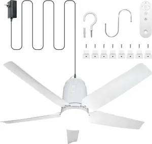 31.5" Gazebo Fans Outdoor Hanging, Canopy Fan with Light 3000-6500K, Portable Plug in Ceiling Fan with Remote, Hook, Great for Gazebo, Canopy, Pop up Tent, Patio (31.5")