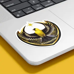 Washington American Goldfinch Vinyl Sticker, State Bird Inspired Artwork Reflecting Creative Identity, Community Awareness And Everyday Self Expression, Designed For Laptop, Water Bottle, Notebook, Phone Case And Modern Lifestyle Accessories