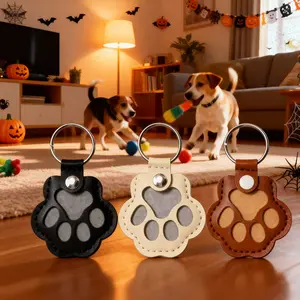 Pet Paw Keychain 3-Pack, Three Colors Optional (Multi-Color Combination), Leather Pet Paw Print Keychain, Accessory for Pet Lovers