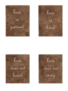 Rustic Bible Verse Wedding Aisle Signs (Set of 4) | Wooden Quote Signs | 1 Corinthians 13 Decor