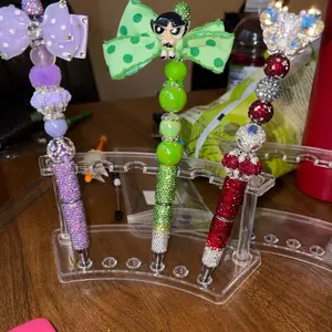 Premade Beaded Pens with Colorful Beads and Decorative Elements for Writing and Crafting