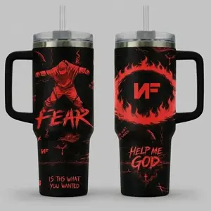 NF F.E.A.R Album Music Band Custom Tumbler Cup 40oz 20oz Stainless Steel Tumbler With Handle and No Handle