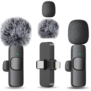 Professional Wireless Lavalier Lapel Microphone for iPhone, iPad - Cordless Omnidirectional Condenser Recording Mic for Interview Video Podcast Vlog YouTube Digital Portable Audio Cable microphone for content Fathersdaygift mini microphone