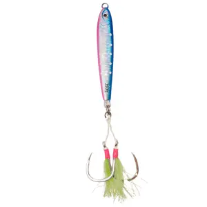 Moon Drop Tungsten Jig Blue Pink Cotton Candy 250g Ultra-Slim Profile Fast Sink Rate Night & Day Jigging Lure 4.50 Inches