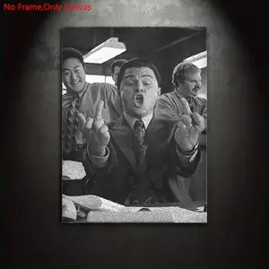 1 piece/set of frameless canvas painting print posters, Unframed Wall Art, classic realistic art, funny expressions Leo, perfect gift for movie lovers, ideal gift for bedroom, living room, kitchen, dormitory corridor, mural, wall decoration