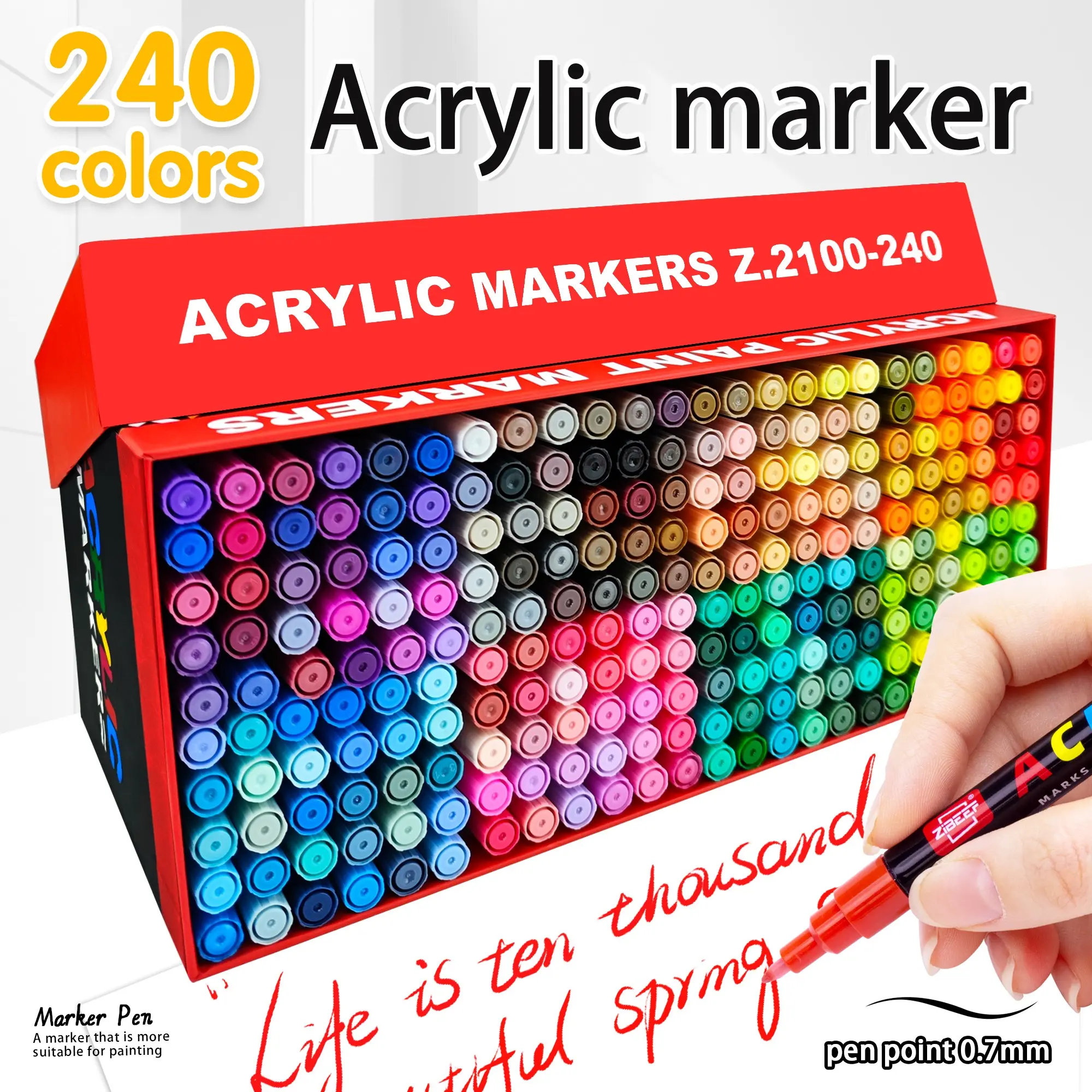 36/60/84/120/168/240 Color Acrylic Paint Markers, 0.7mm Ultra Fine Tip, Strong Coverage, Ideal for Rock Painting Ceramic Wood Plastic Canvas Glass Cards DIY Crafts Art Supplies